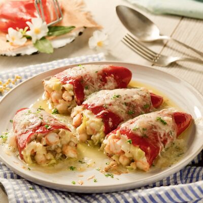 Pimientos del piquillo rellenos con langostinos